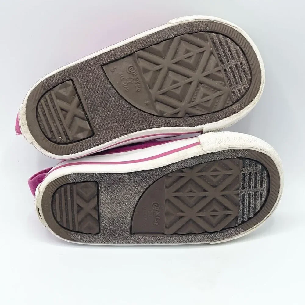 Converse Magenta Metallic Stars - Slip On Aplix Sneakers - Toddler US size 5